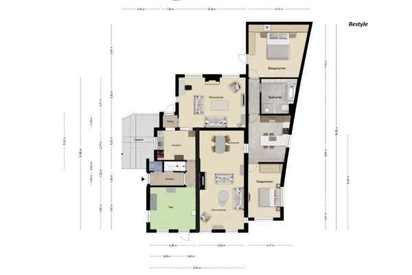 Floorplan - Overstraat 40, 3958 BV Amerongen